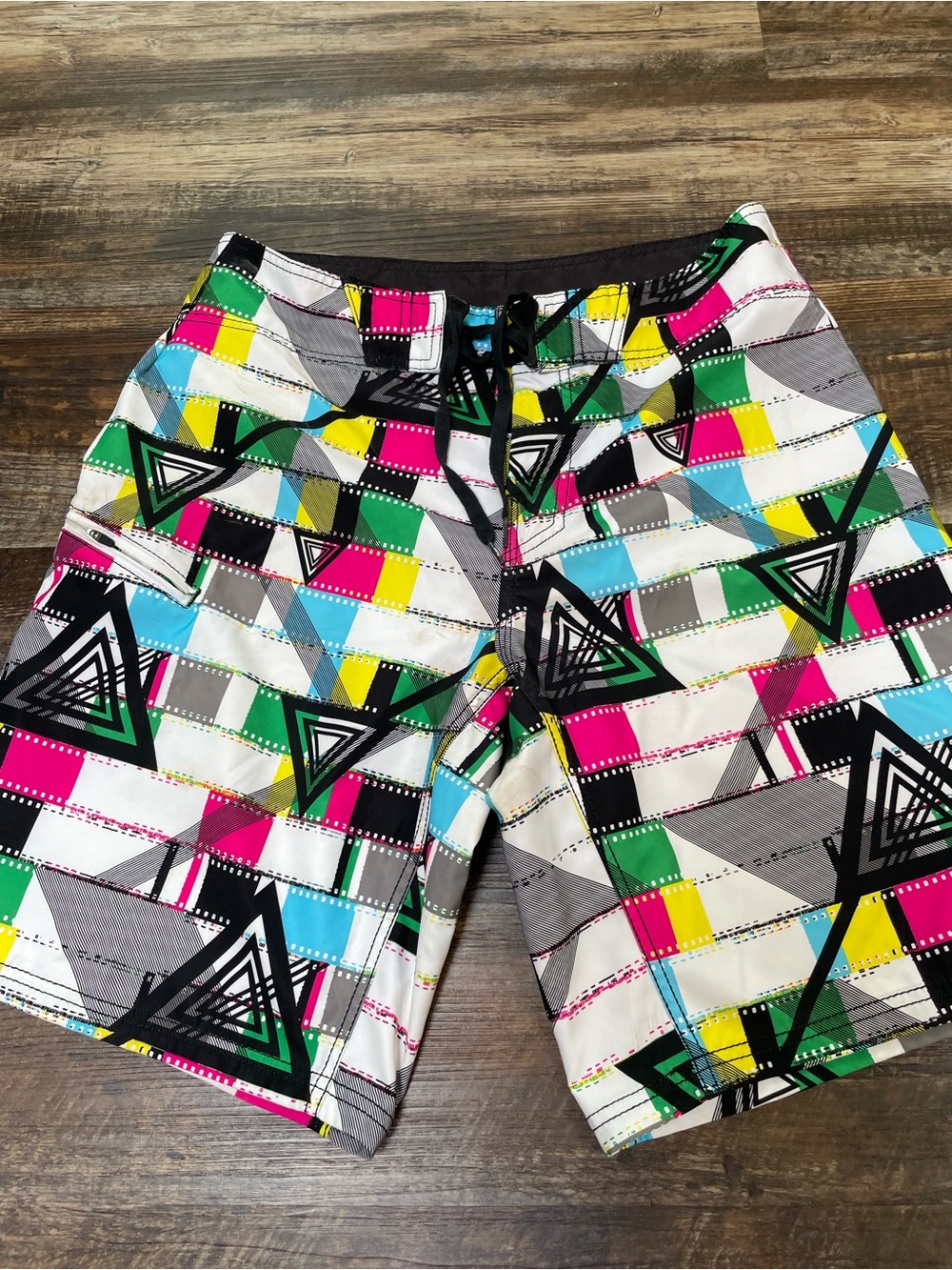 Men's Multicolor Geometric Board Shorts